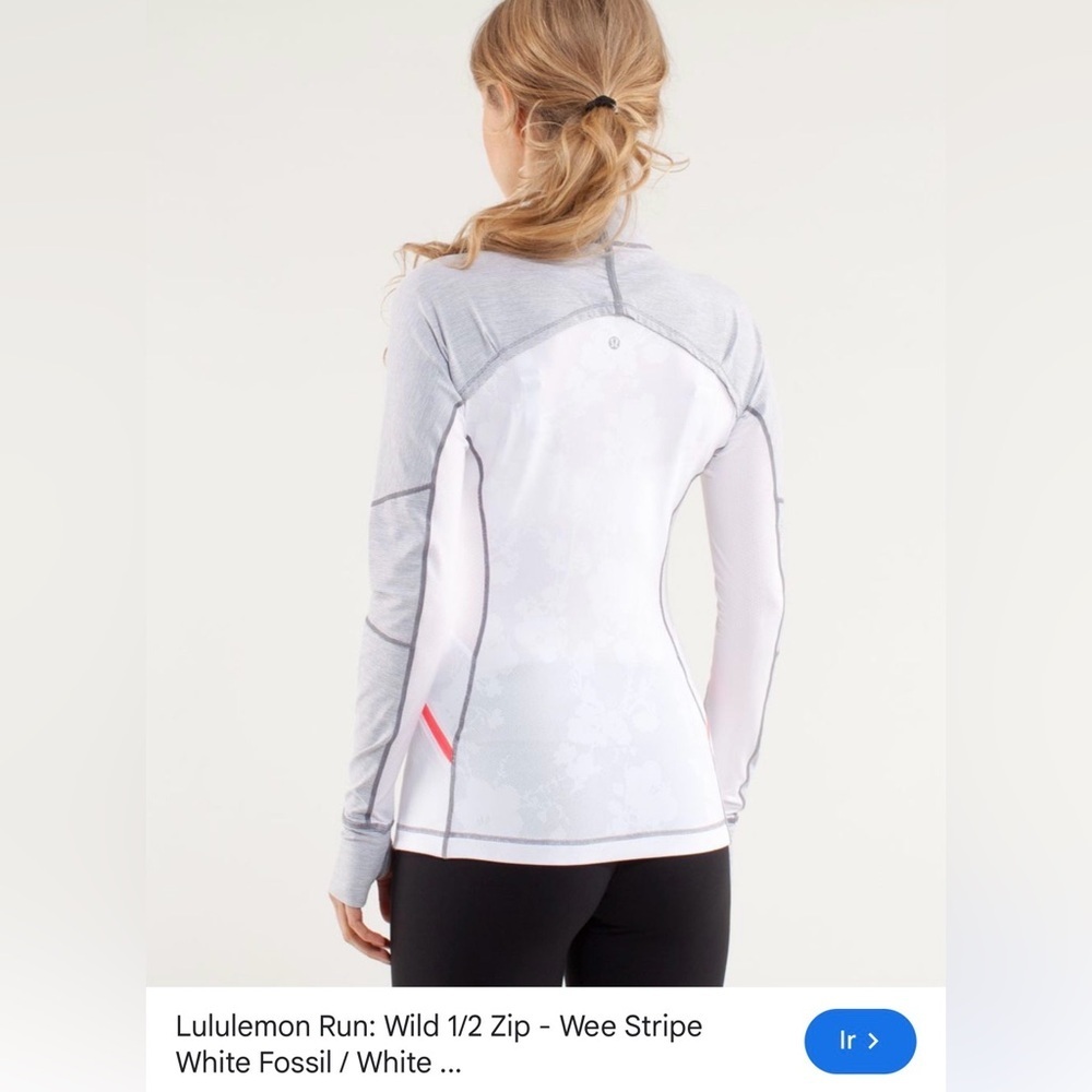 Lululemon Run: Wild 1/2 Zip Wee Stripe White Fossil Womens